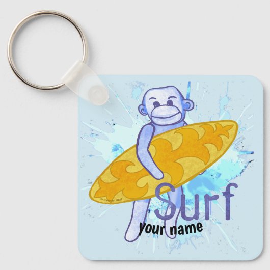 Porte-clés Singe Chaussette Surfeur (Recto)