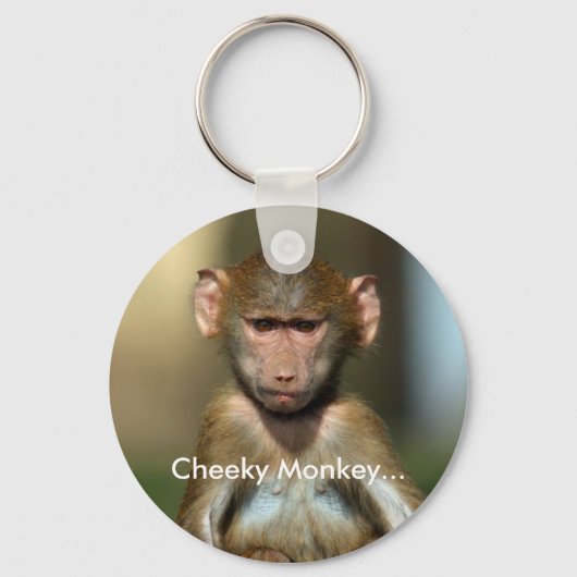 Porte-clés Singe Cheeky - Bébé mignon Porte - clé babouin (Recto)