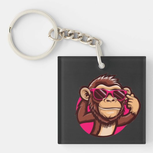 Porte-clés singe cool (Devant)