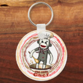 Porte-clés singe en chaussette Chef (Recto)