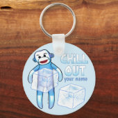 Porte-clés singe en chaussette Chill Out (Recto)