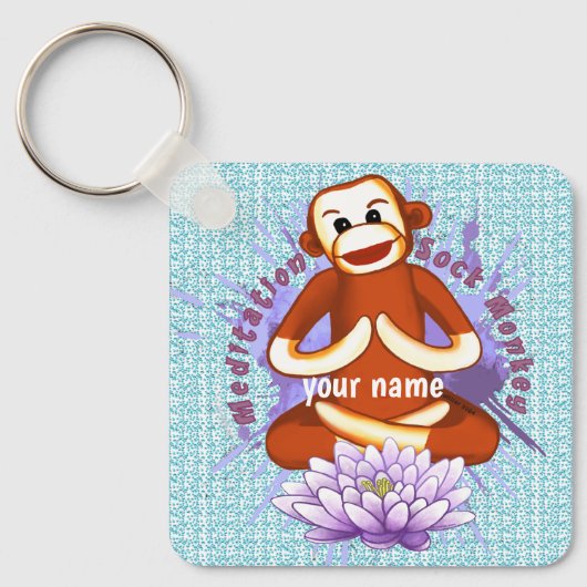 Porte-clés Singe en Chaussette Lotus (Recto)