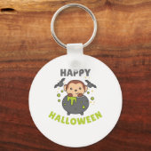 Porte-clés Singe Halloween Joyeux Cauldron Bat (Recto)