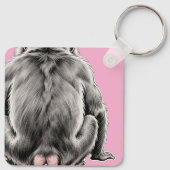 Porte-clés Singe hilare - Cadeau drôle personnalisable (Dos)