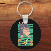 Porte-clés Singe Mignon Avec Des Bananes (Recto)