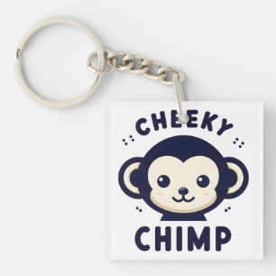 Porte-clés Singe minimaliste soyeux à la pointe