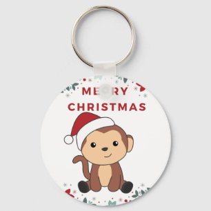 Porte-clés Singe Noël Neige hiver Animaux Singes Clavier