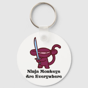 Porte-clés Singe rouge de Ninja avec épée