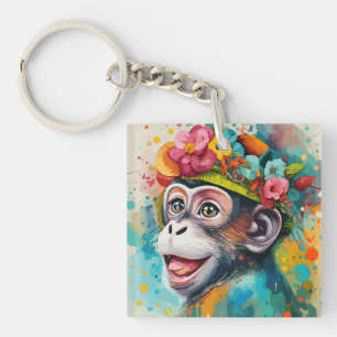 Porte-clés Singe souriant