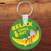 Porte-clés Singe sur banane (Recto)