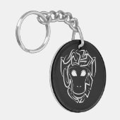 Porte-clés Singe tribal noir et blanc (Devant gauche)