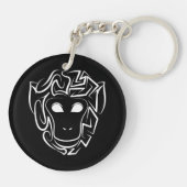 Porte-clés Singe tribal noir et blanc (Dos)