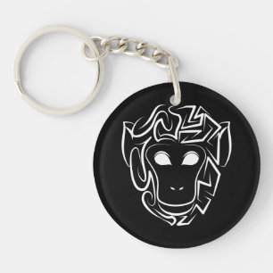 Porte-clés Singe tribal noir et blanc