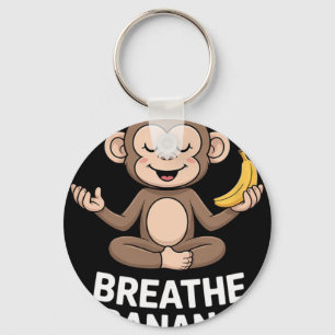 Porte-clés Singe Zen Respirer Nana Répéter Drôle Yoga Méditat