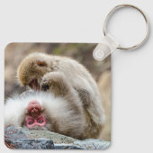 Porte-clés Singes Macaques, Lien Primate de Soin (Dos)