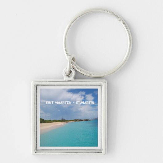 Porte-clés Sint Maarten - Scène de la plage St Martin (Devant)