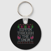 Porte-clés Sipn' Through The Snow Red Wine Ugly Christmas Swe (Recto)