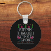 Porte-clés Sipn' Through The Snow Red Wine Ugly Christmas Swe (Recto)