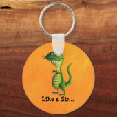 Porte-clés Sir T-rex aux moustaches (Recto)