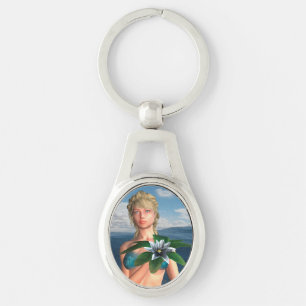 Porte-clés Sirène avec fleur de nénuphar