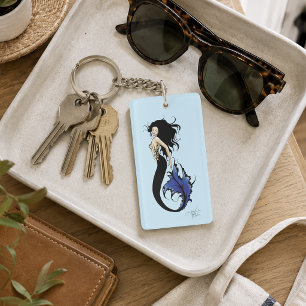 Porte-clés Sirène de fantaisie élégante Mermaid Bleue Tribale