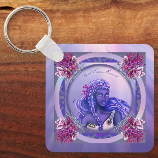 Porte-clés Sirène d'océan violet (Recto)