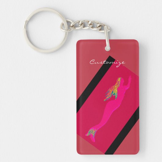 Porte-clés sirène rose (Devant)