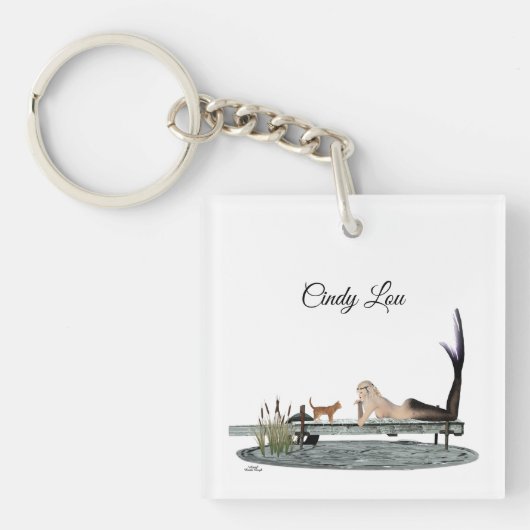 Porte-clés Sirène Sur Le Porte - clé Acrylique De La Queue Du (Devant)