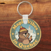 Porte-clés Sirop d'érable rétro Québec (Recto)