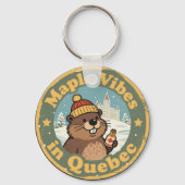 Porte-clés Sirop d'érable rétro Québec (Verso)