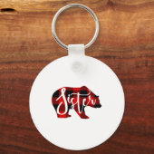 Porte-clés Sister Bear Rustic Red Buffalo Plaid Family (Recto)