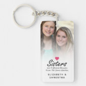 Porte-clés Sisters Script Citation Hot Pink Heart Photo Keeps (Devant)