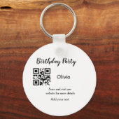 Porte-clés Site web de fête d'anniversaire simple code-barres (Recto)