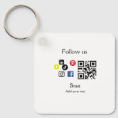 Porte-clés Site web d'entreprise simple code à barres QR code (Recto)