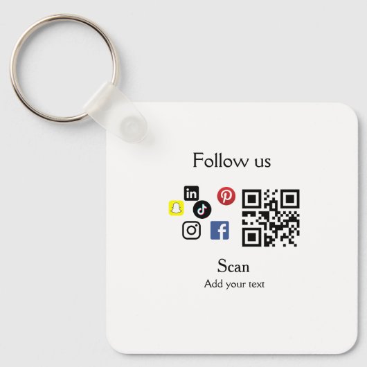 Porte-clés Site web d'entreprise simple code à barres QR code (Recto)