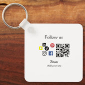 Porte-clés Site web d'entreprise simple code à barres QR code (Recto)