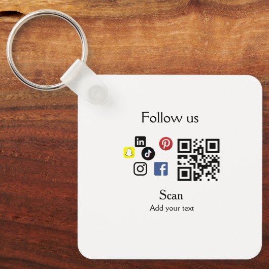 Porte-clés Site web d'entreprise simple code à barres QR code (Recto)
