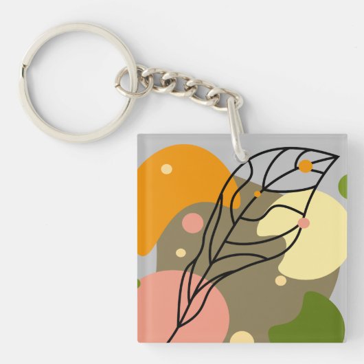 Porte-clés Sites abstraits intéressants avec feuilles (Devant)