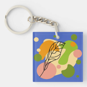 Porte-clés Sites abstraits intéressants avec feuilles