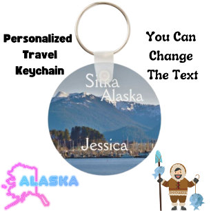 Porte-clés Sitka Alaska Travel Junkie Personnalisé