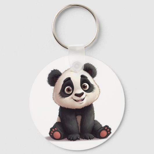 Porte-clés Sitting Panda Bear Cartoon Illustration Artwork (Recto)