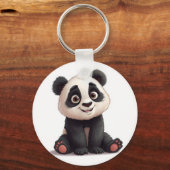 Porte-clés Sitting Panda Bear Cartoon Illustration Artwork (Recto)