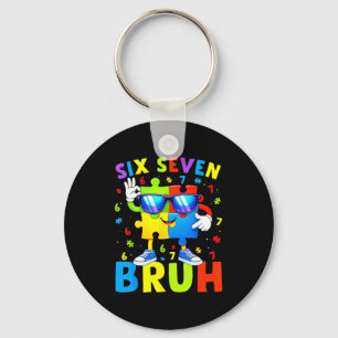 Porte-clés Six sept bruh sensibilisation à l'autisme 67 autis