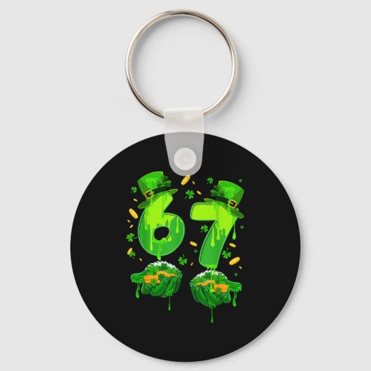 Porte-clés Six sept mème 67 jour de la Saint-Patrick trèfle (Recto)