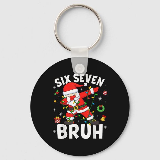 Porte-clés Six Seven 67 Génération Z Alpha Mème Bruh Noël Dab (Recto)