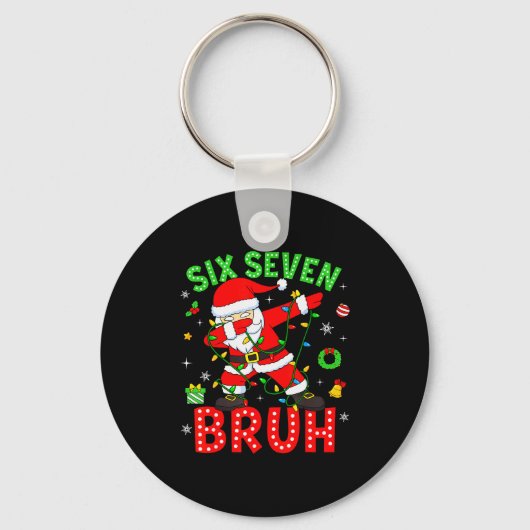 Porte-clés Six Seven 67 Génération Z Alpha Mème Bruh Noël Dab (Recto)