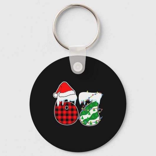 Porte-clés Six Seven 67 Meme Christmas Lights Santa Hat Ugly (Recto)