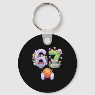 Porte-clés Six Seven 67 Pâques Enfants Basketball Lapin Chass