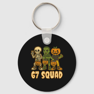 Porte-clés Six Seven 67 Squad Skeleton Pumpkin Halloween Boys
