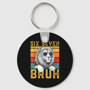 Porte-clés Six Seven 6 7 67 Mème Drôle Lion Rétro Vintage Dés
